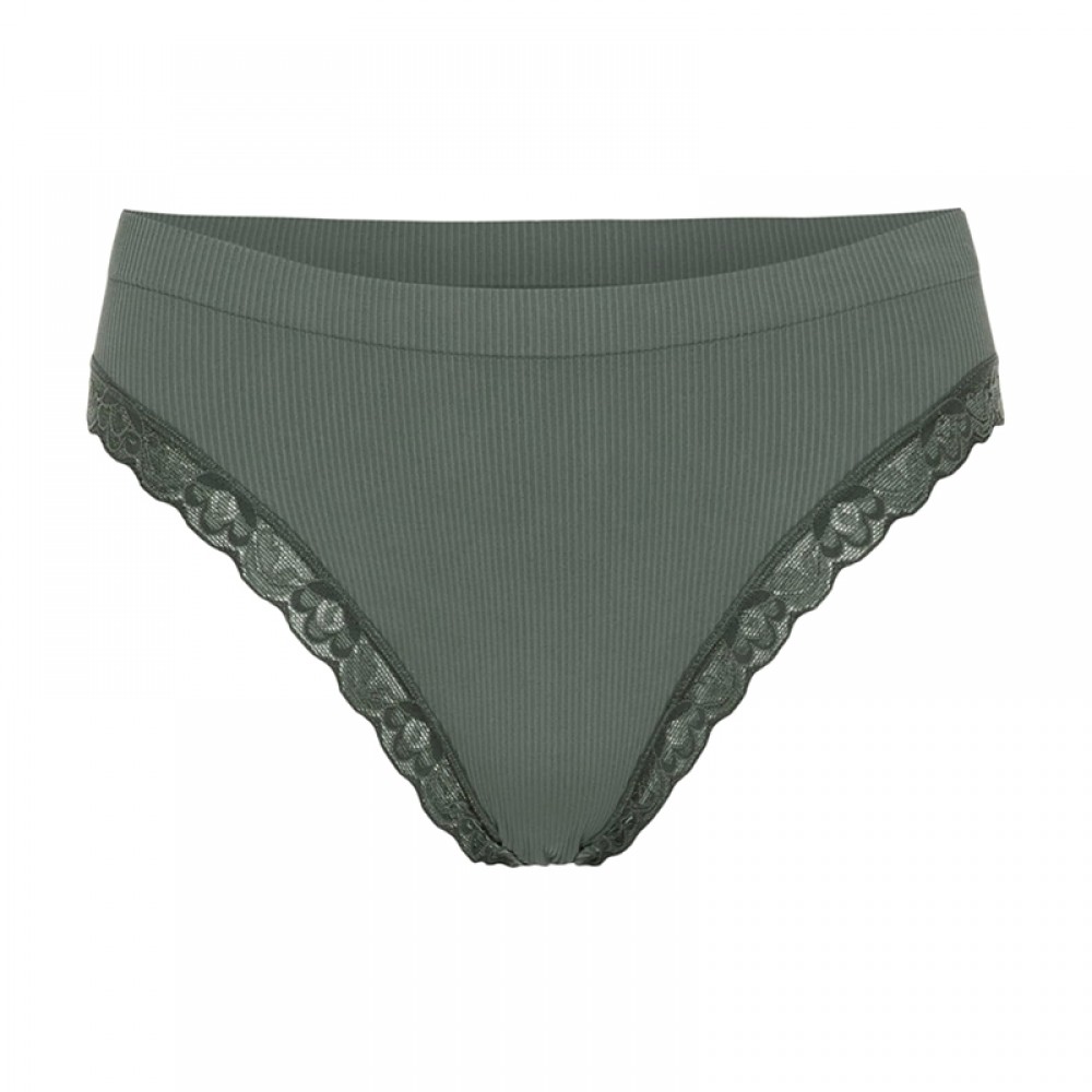 Feline rib trusse m/ blonde - Olive