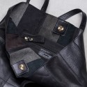 Corium shopper - sort læder patchwork