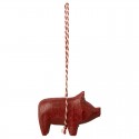 Maileg - Træ gris ophæng rød