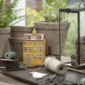 Ib Laursen - Nyhavn hus til fyrfadslys gul H18cm