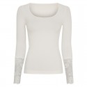 Tim & Simonsen Mary Bluse m/ blonde ærme - Ivory
