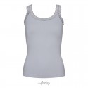 Frida rib top m/blonde lys grå