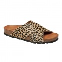 Tina sandal - Leo beige-sort (str. 37)