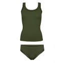 Frida rib top m/blonde army