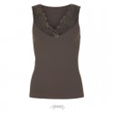 Belen ribtop V-blonde - Mocca