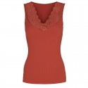Belen ribtop V-blonde - terracotta