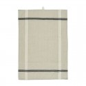 Ib Laursen - Viskestykke sort/creme striber