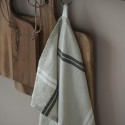 Ib Laursen - Viskestykke sort/creme striber
