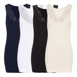 Belen rib top V-blonde ONE PLUS