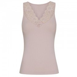Belen ribtop V-blonde - Powder rose
