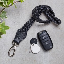 Corium læder keyhanger - sort