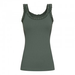 Frida rib top m/blonde Olive