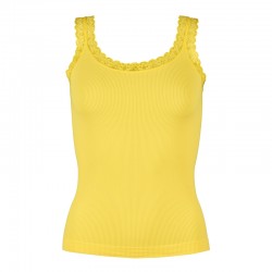 Frida rib top m/blonde Gul