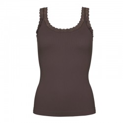 Frida rib top m/blonde caffe