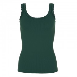 Frida rib top m/blonde - Verde