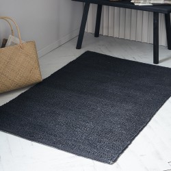 House Doctor - Sort Hempi tæppe 85x135cm