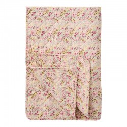 Ib Laursen Quilt m/ lyserøde, blå og grønne blomster
