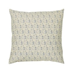 Ib Laursen - Pudebetræk creme/blå blomst 50cm