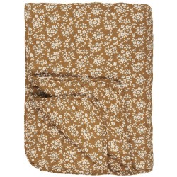 Ib Laursen - Quilt brun m/små hvide blomster