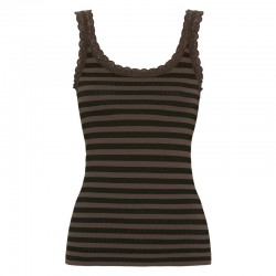 Isa rib top m/strib - Noce/sort