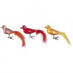 Ib Laursen - 3 stk fugl m/fjer og clips