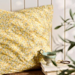 Ib Laursen - Pudebetræk 60cm gul m/blomster