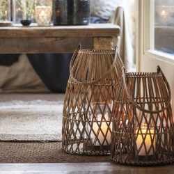Ib Laursen - Rattanflet lanterne H33cm