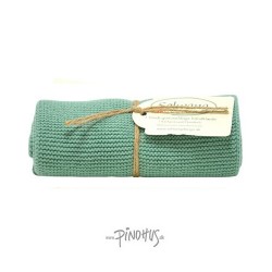Solwang strikket håndklæde - Almue grøn