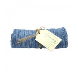 Solwang strikket håndklæde - Blåmeleret