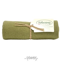 Solwang strikket håndklæde - Oliven