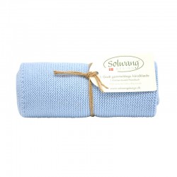 Solwang strikket håndklæde - Isblå