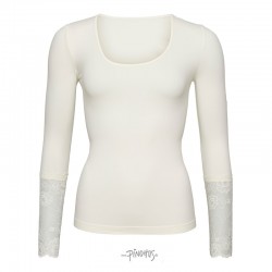 Tim & Simonsen Mary bluse m/ blonde ærme - Offwhite