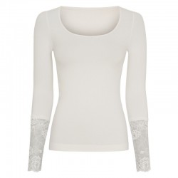Tim & Simonsen Mary Bluse m/ blonde ærme - Ivory