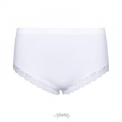 Feline rib midi trusse m/ blonde - Hvid