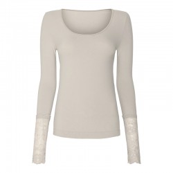 Tim & Simonsen Mary Bluse m/ blonde ærme - sand