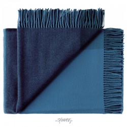 Merino uld plaid - Mix farve Blå
