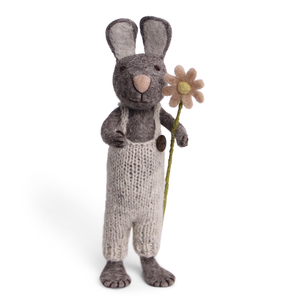 Billede af Ãn Gry & Sif - Stor grå kanin m / blomst