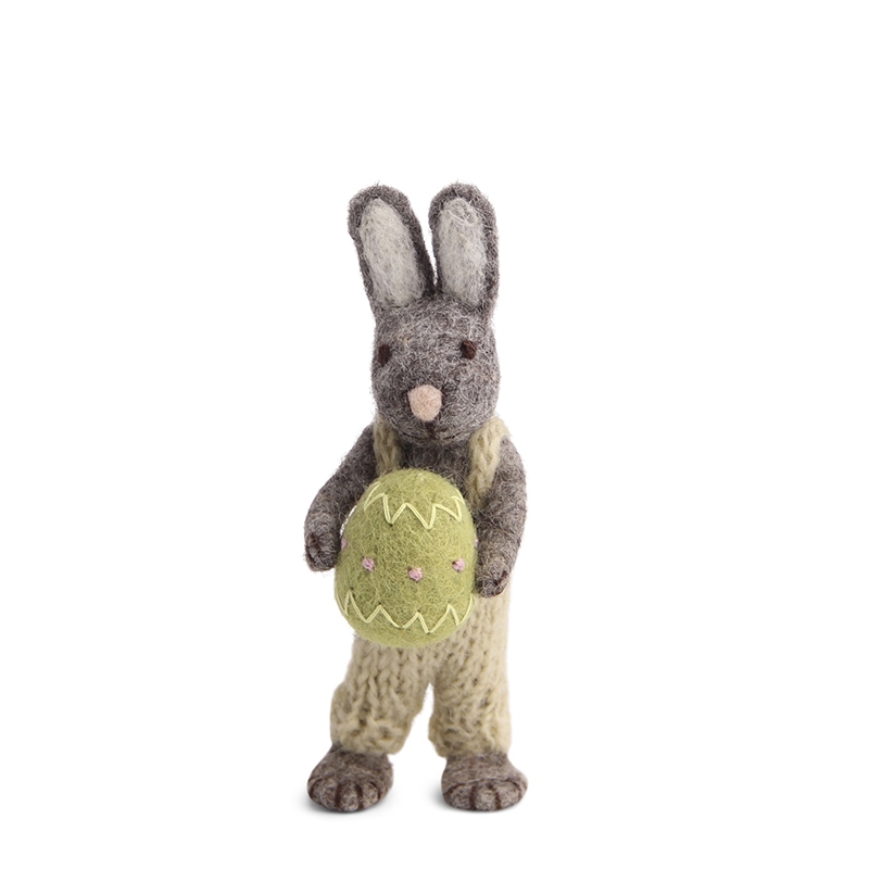 Billede af Ãn Gry & Sif - Grå kanin m/ grønt æg