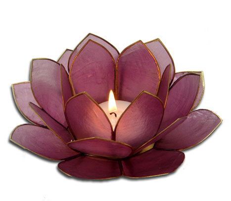 Billede af Lotus lysestage - Mørk Rosa