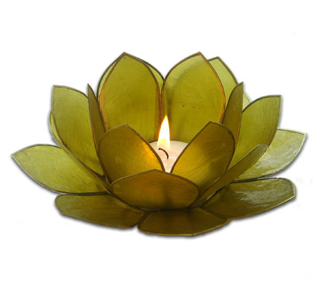 Billede af Lotus lysestage - Lime grøn