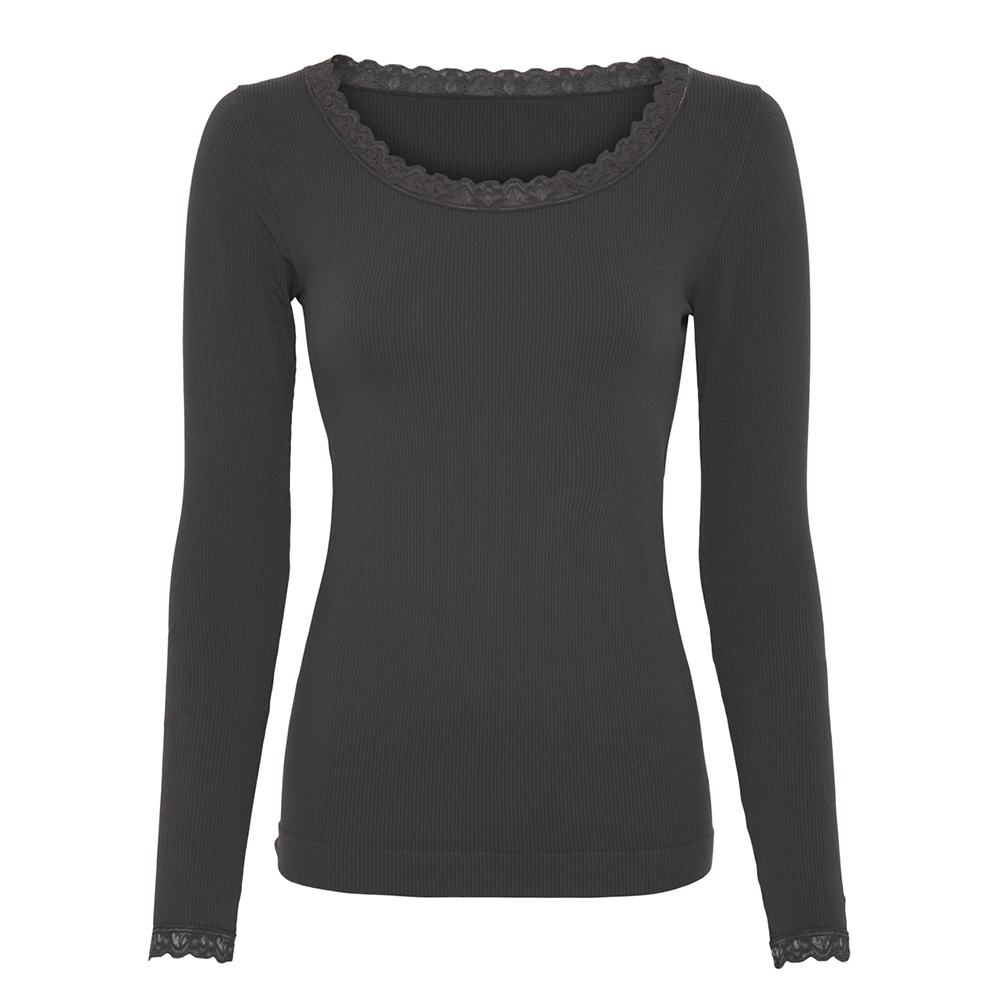 Tim & Simonsen Frida Rib Bluse Blondekant Antracit