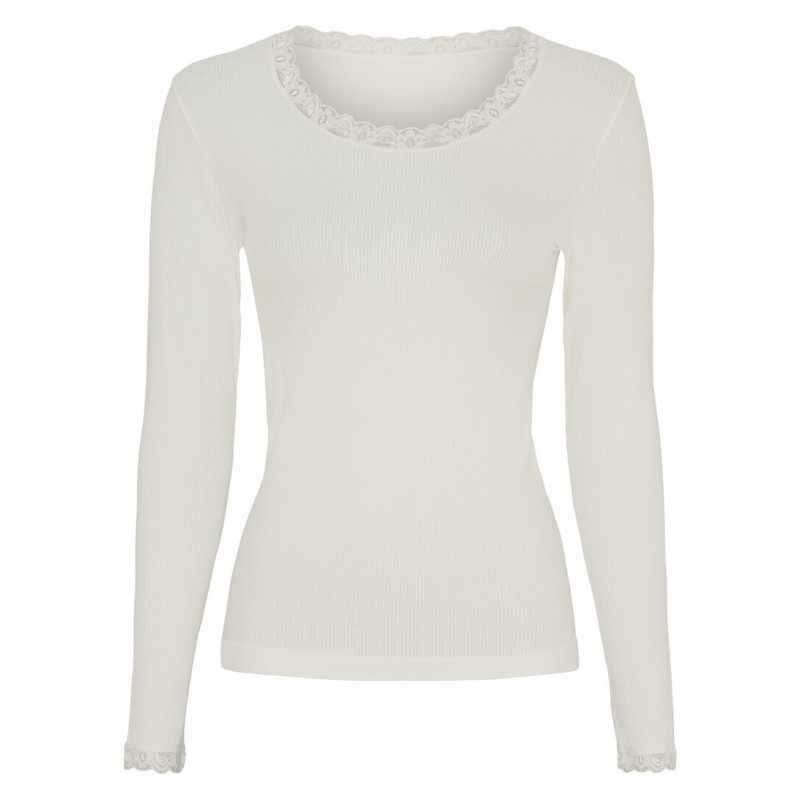 Tim & Simonsen Frida Rib Bluse Blondekant Ivory